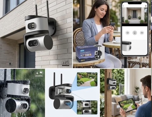 Telecamera wifi doppia lente - telecamera,