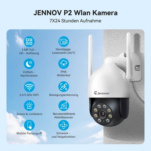 Jennov 5mp wifi telecamera - 5mp,